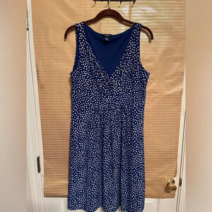 CHAPS~RL SLEEVELESS DRESS~BLUE~LG
